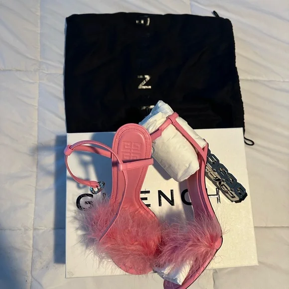 Givenchy G-Cube feather sandal in bright pink 40 - Picture 4 of 11